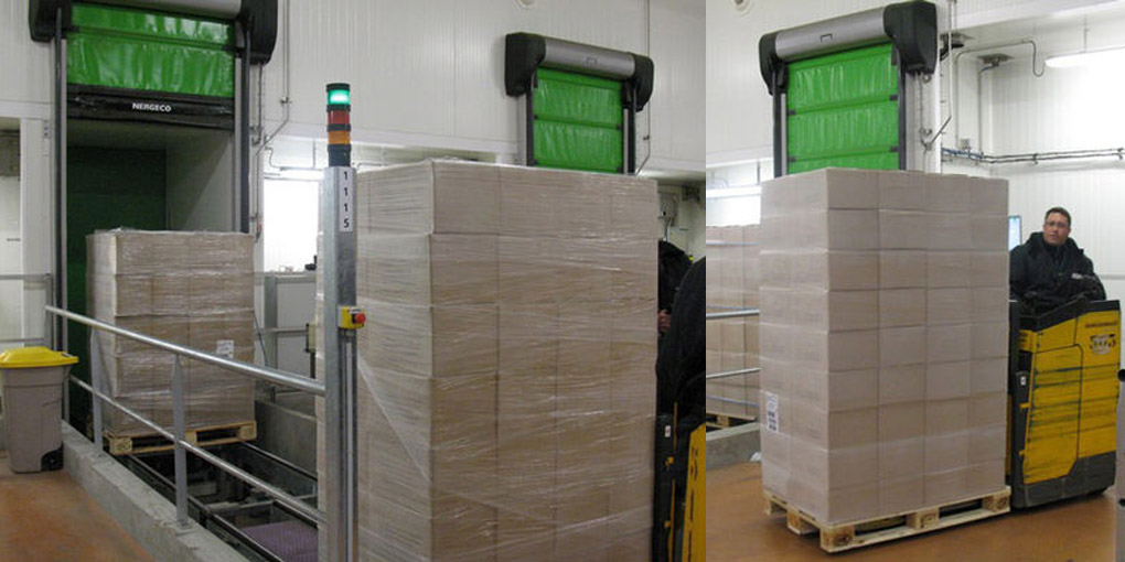 Rapid cold storage doors on conveyors