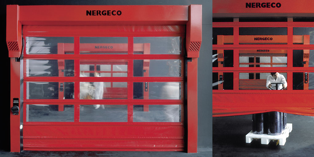 Automatische Schnelllauftore von Nergeco mit flexibler Abschlusskante