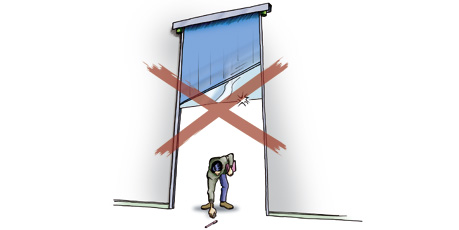 Are your high-speed flexible doors harmless vertically?